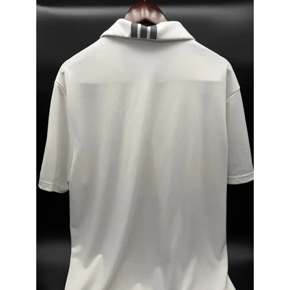 NWT Adidas Polo Shirt Mens XL White Performance College Baseball Hall of Fame